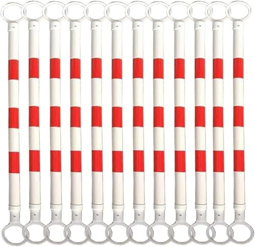 KAnduo Barra de Seguridad Ligera 12 Conos de tráfico retráctiles, Conos Reflectantes for aparcamientos, barreras temporales for construcción de Carreteras.(Bianco)