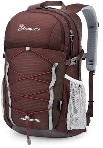 Mountaintop 25L Wanderrucksack Herren Damen Trekkingrucksack Outdoor Rucksäcke für Camping Wandern Reisen(Rot)