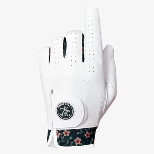 Skins Golf Gloves - Totally Unique Designs | AAA Cabretta Leather | Mens Golf Glove | Sizes S-XL | Wear on Left Hand (The Azalea, XL)