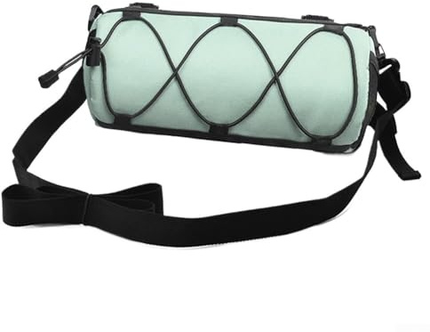 Bolsa frontal para bicicleta de montaña con tela de nailon impermeable, tiras reflectantes para seguridad nocturna, correas de fijación ajustables y correa de hombro desmontable para un transporte