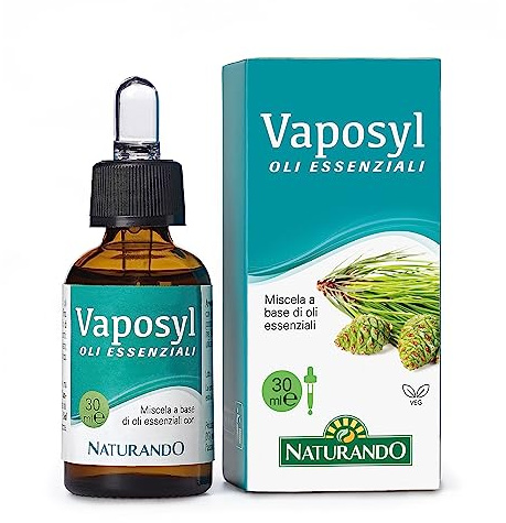 Naturando Vaposyl miscela di oli essenziali Eucalipto, Menta, Pino Mugo, Cajeput e Timo ad effetto balsamico - 30 ml