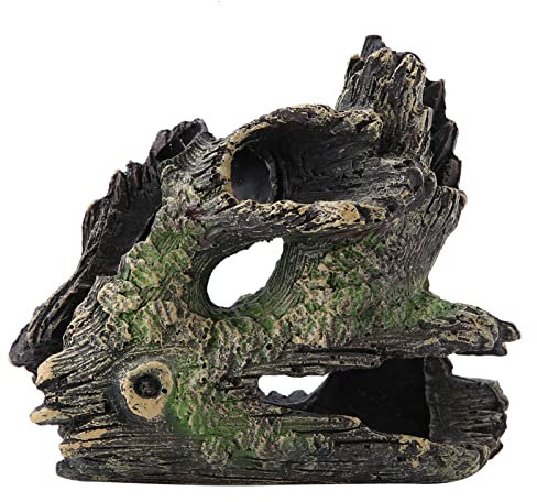 Fischtankdekorationen, Aquarium Treibholz Dekoration Kunstharz Baum Stamm für Aquarium Garnelen Nest Shuttle Sucher Hippie Shelter(ST-004C)