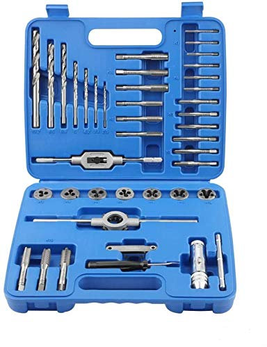 GSR Gewindeschneidsatz 40 teilig Metrisches Gewinde M3 bis M12 HSS-G, Gewindeschneider, Schneideisen, Kernlochbohrer, Haltewerkzeuge, Gewindeschablone und Schraubendreher