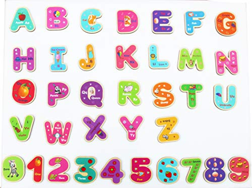 TOWO 36-Piece Magnetic Letters and Numbers, Fridge Magnets for Kids | ABC letter and number magnets support spelling, counting and early learning; colourful fridge magnets for children age 3+