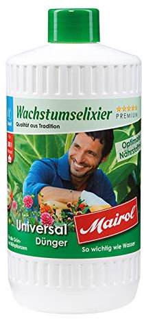 Eva Shop® Mairol Premium Flüssigdünger Universaldünger Wachstumselixier Liquid Mineralischer Universal-Dünger für alle Grün- und Blühpflanzen 1000ml
