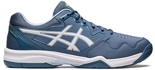 ASICS Men's Gel-Dedicate 7 Tennis Shoes, 13, Steel Blue/White