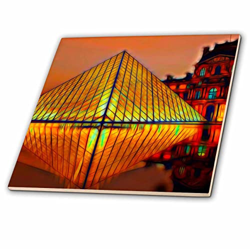 8 Inch Ceramic Tile - The Louvre Image of Light Infused Painting Light Infused Paintings
