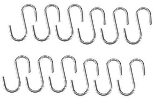 STOBAZA 10pcs Heavy Duty Zinc Plated s Shape Hooks Small Size Kitchen Pothook Hangers Over Door Coat Hanging Rack for Utensils and Clothes