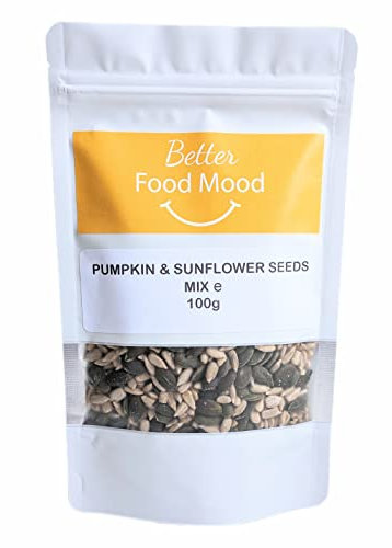 BetterFoodMood Raw Sunflower & Pumpkin Seeds Mix 100g | Unsalted Unroasted Sunflower and Pumpkin Seeds for Eating | Rich in Antioxidants | High in Protein | For Smoothies, Oatmeal, Baking