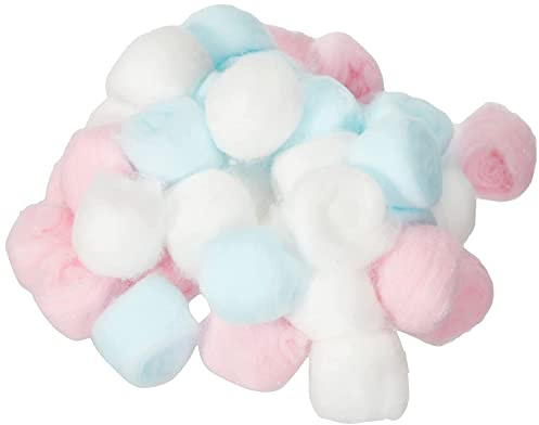 Palline di cotone cosmetico colorato, 100% cotone, morbide e assorbenti, 80 pezzi (40 x 2)