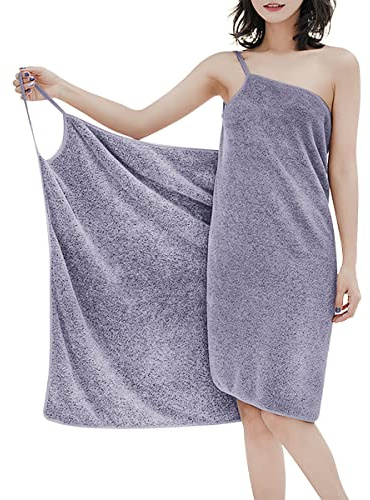 Faxianther Peignoir Femme Serviette de Bain Robe à Col V Peignoir de Bain Absorbant pour Spa Piscine Plage, 70 x 190 cm