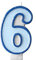 Vela con número 6 celeste para cumpleaños, tarta azul y azul, altura 7 cm, vela de cera para hombre, aniversario, fiesta, fiesta de celebración, jubilación, niño niña