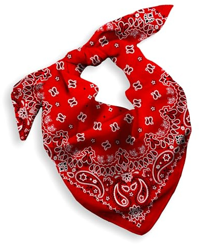 EVERY-VILLE Red Cotton Bandana Scarf Neckerchief Men Women Cowboy Cowgirl