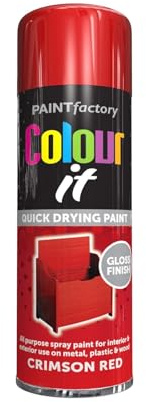 PEBBLE HUG Crimson Red Gloss Spray Paint, Vibrant, High-Gloss Finish, Cost-Effective, Long-Lasting, Durable, Easy-To-Use, Perfect for DIY Enthusiasts, 250ml (1 Pcs)