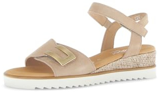 Gabor Damen Sandaletten, Frauen Sandalen,Moderate Mehrweite (G),Sommerschuhe,Freizeitschuhe,offene Schuhe,Sand(Bast/bronmat),42 EU / 8 UK