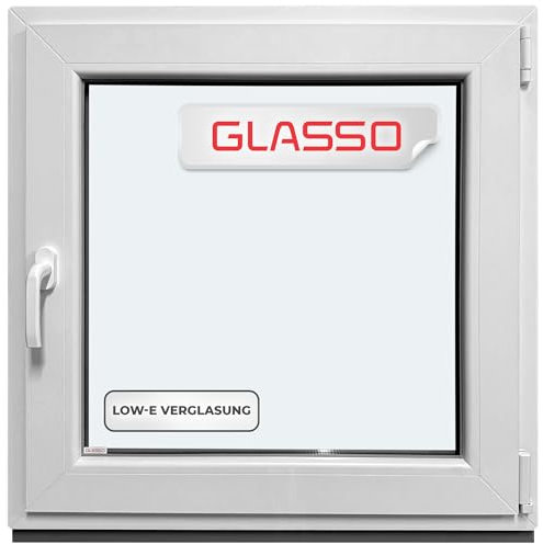 Kellerfenster 60x40 cm 2 fach Verglasung - Alle Größen Kunststofffenster 60mm Profil -Din Rechts- BxH: 600x400mm Perfekt für Fenster Gartenhaus, Garagenfenster, Hauskeller mit Dreh-Kipp System