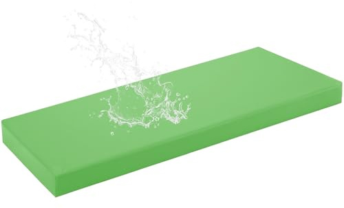 HJZPWB 5 cm de Grosor Colchoneta Banco Jardin Cuero SintéTico Cojines para Bancos de Exterior Desmontable Cojin Banco Exterior Cojines para Banco Colchoneta Banco Jardin,Verde,150x60x5cm
