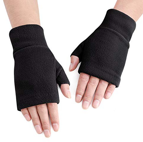 JINTN Unisex Sport Fleece Halb Handschuhe Fingerlose Fäustlinge Arbeitshandschuhe Armstulpen Warm Winterhandschuhe für Damen und Männer