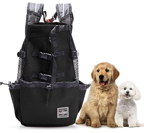 Woolala Light Weight Pet Carrier Backpack for Small and Medium Dogs, Veterinarian Approved Safe Bag for Travel - Easy Take Space Saving - Black XL