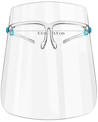Full Face Covering Anti-Fog Face Shield Clear Glasses Frame Safety Protection Visors Guard Kit (Pair of Glasses Frame + 3 Shields) PPE