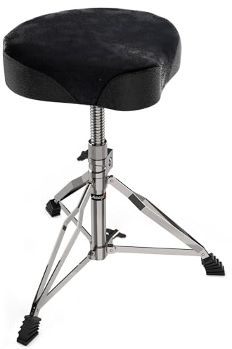 Audibax DT20 - Sgabello per Batteria - Regolabile in Altezza - Sedile Imbottito per Batteria - Forma a Treppiede con Gambe Antiscivolo - Seduta Ergonomica con Qualità e Finitura Premium