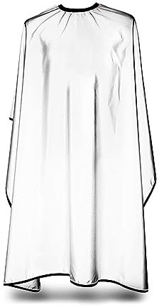 Friseurumhang, Original Barbermood Barber Cape, Umhänge Weiss, Professional Hair Design Cape, Hairstyling Accessories, Schneideumhang, Umhang erwachsene, Friseurbedarf, Haarschneideumhang (White)