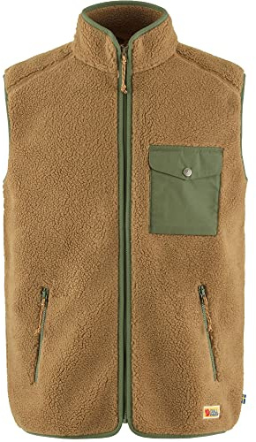 Fjallraven 87073-232-625 Vardag Pile Fleece Vest M/Vardag Pile Fleece Vest M Sweatshirt Men's Buckwheat Brown-Laurel Green Size M