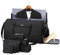 LekeSpring Kleidertasche mit 6 Packtaschen, umwandelbare Wochenendtasche für Damen, große Handgepäcktaschen für Reisen, Seesack, Kleidersack, Geschenke, Schwarz, Schwarz