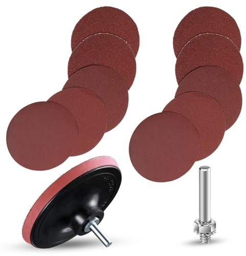 Qessuvnc 12pcs 125mm Sanding Discs Hook And Loop Sand Discs 125mm 60/80/120/240 Grit With Backing Pad And Attachments - StoneSanding Sheet For Sander