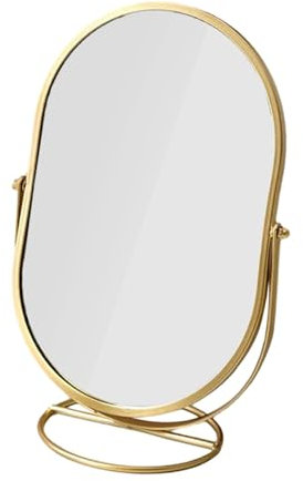 predolo Miroir sur Pied de Bureau, Petit Miroir de Table Multifonctionnel pour dortoir de Table, doré