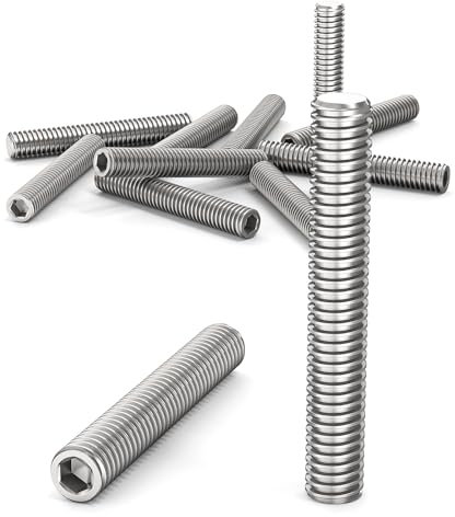 ORTAVA Tornillos prisioneros, Tirafondos, Tornillos de Seguridad, M6 x 40 mm, DIN 913/ISO 4026, con hexágono interior (ISK) y cabeza cónica, tornillo prisionero acero inoxidable (plata)