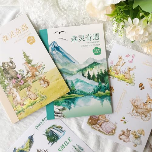 Arpaper Sticker Scrapbooking Zubehör Journal Sticker Set 20 Dekorationen für Bullet Journal,Scrapbooking, Alben, Notizblöcke, Mobiles(Forest Sticker 2)