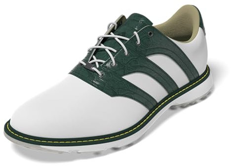 Adidas Men's MC Z-Traxion Spikeless Shoes, Footwear White/Collegiate Green/Yellow, 10.5
