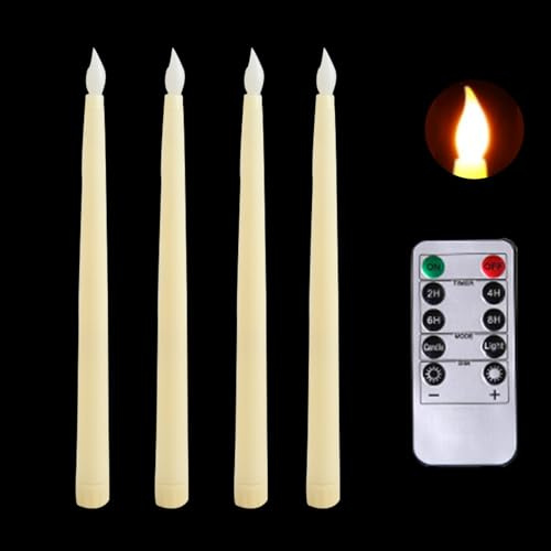 Yuecoom Velas sin llama, LED con mando a distancia, velas de pilar de 11,02 pulgadas que funcionan con pilas, ideales para el hogar, bodas y fiestas (4)