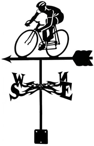 Molinillo giratorio de dirección del viento, veleta meteorológica, bicicleta de metal vintage, decoración de estaca de techo para granero, patio, cenador, patio, valla, césped, patio, 13.39 x 23.62