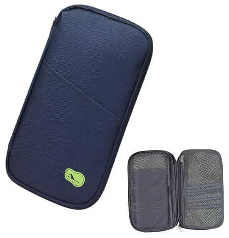 Henyall Passport Holder Travel Wallet,Waterproof Family Passport Holder,RFID Blocking Card Holder,Large Capacity Travel Document Holder for Tickets,Money, Cards,Flight Ticket,Documents,IDs(Navy Blue)