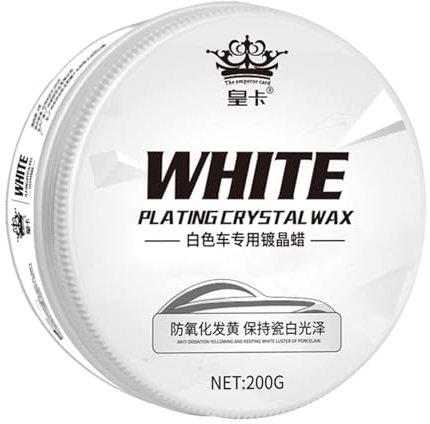 Cire de voiture blanche - pâte de polissage de cire de palmier | Crystal solide durable dur | Débranteur à rayures automobiles pour SUV, RV, logo métallique, verre, phare, moyeu, brillance extérieure,