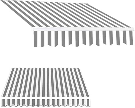 Tela de repuesto para toldos retráctiles de 2,5 m, 3,5 m, 4 m, 5,5 m, parasol para exteriores, para restaurantes, balcones y patios (rayas 1 240 x 200 cm)