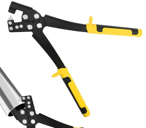Vaskula Punzonadora Pladur 31 cm Alicates Compuestos de Perfil con Mango Acero Ligero Engarzadora de Pernos Alta Resistencia y Esfuerzo Crimpadora para Paneles de Yeso Oficinas Techo
