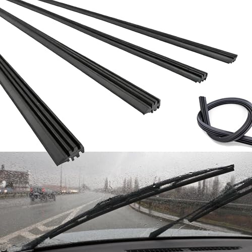 Mikqky 4 Pcs Goma Limpiaparabrisas 800mm, Compatible Con Todos Los Limpiaparabrisas Desmontable, Goma Limpiaparabrisas Negra de Caucho Natural, Repuesto Limpiaparabrisas para Coche, Camión Autobús