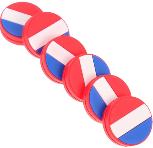 NIYANGLE 6 Pezzi Ammortizzatori in Silicone Bandiera Nazionale per Racchette da Tennis, Smorzatori di Vibrazioni Riutilizzabili per Accessori Sportivi, Riduzione Shock per Gioco