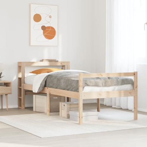 Generico Cama para personas mayores con cabecero 90 x 190 cm, madera maciza de pino, camas y marcos para camas 3305851