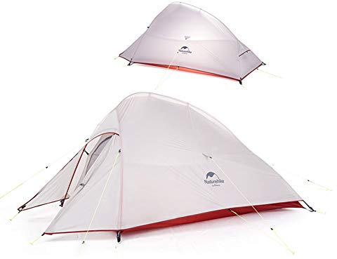 Naturehike Cloud-up 2 Ultraleichtes Campingzelt für 2 Personen - Wasserdichtes Doppelschicht Backpackingzelt 4 Seasons(Grau)