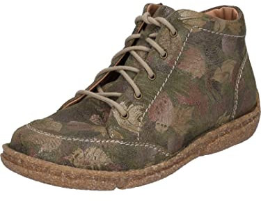 Josef Seibel Damen Schnürstiefeletten Neele 01,Weite G (Normal),Wechselfußbett,halbstiefel,Kurzstiefel,uebergangsschuhe,Grün (moos),36 EU