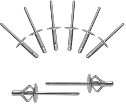 BESTYCHAO 60pcs Tri-Fold Exploding Pop Rivet Aluminium grande bride rivets (4,8x21mm) - Argenté