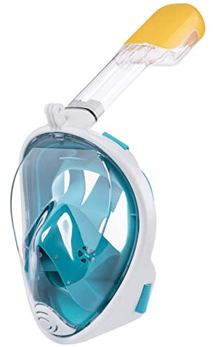 Ledeak Schnorchelmaske, 180-Grad-Sicht Tauchmasken mit Panorama-Vollgesichtsdesign, Tauchmaske Schnorchel Vollmaske mit Abnehmbarer Kamerahalterung Für Erwachsene Kinder (L/XL, Grün)