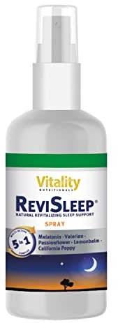 Melatonin Hochdosiert I Melatonin Spray Vegan & Alkoholfrei mit Baldrian, Melisse, Vitamin B6, Vitamin B1 I ReviSleep Spray Vitality Nutritionals by VitaminExpress