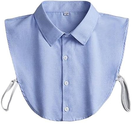 BrightGlow - Camicia da donna con colletto finto, colletto da camicetta, inserto per colletto, colletto da uomo, colletto falso, metà staccabile, camicia, blusa, top a quadri in cotone, accessori per