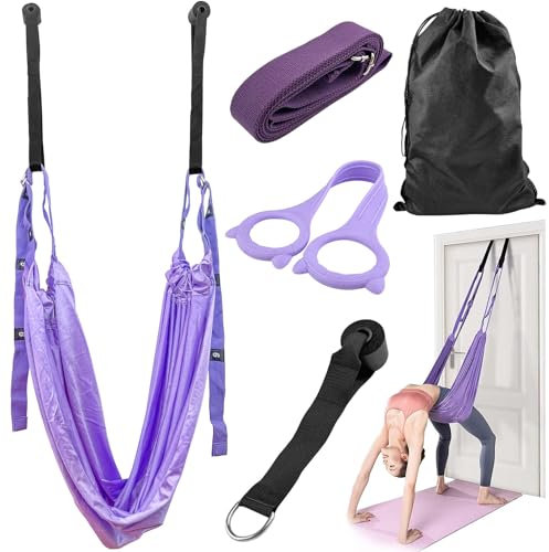 GZhaizhuan Yogagurte Set, Yoga Gurt aus Polyester Baumwolle, Yoga Stretching Band für Ballett Pilates Gymnastik Flexibilität, mit Spannband, 8-Spannband