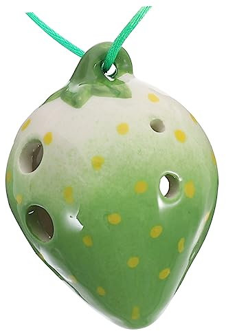 ifundom 6löcher Keramik-okarina Mit Löchern Tragbare Erdbeere Geformt Anfänger-blasinstrument Musikinstrument Übung